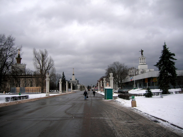 De imposante hoofdweg van het park